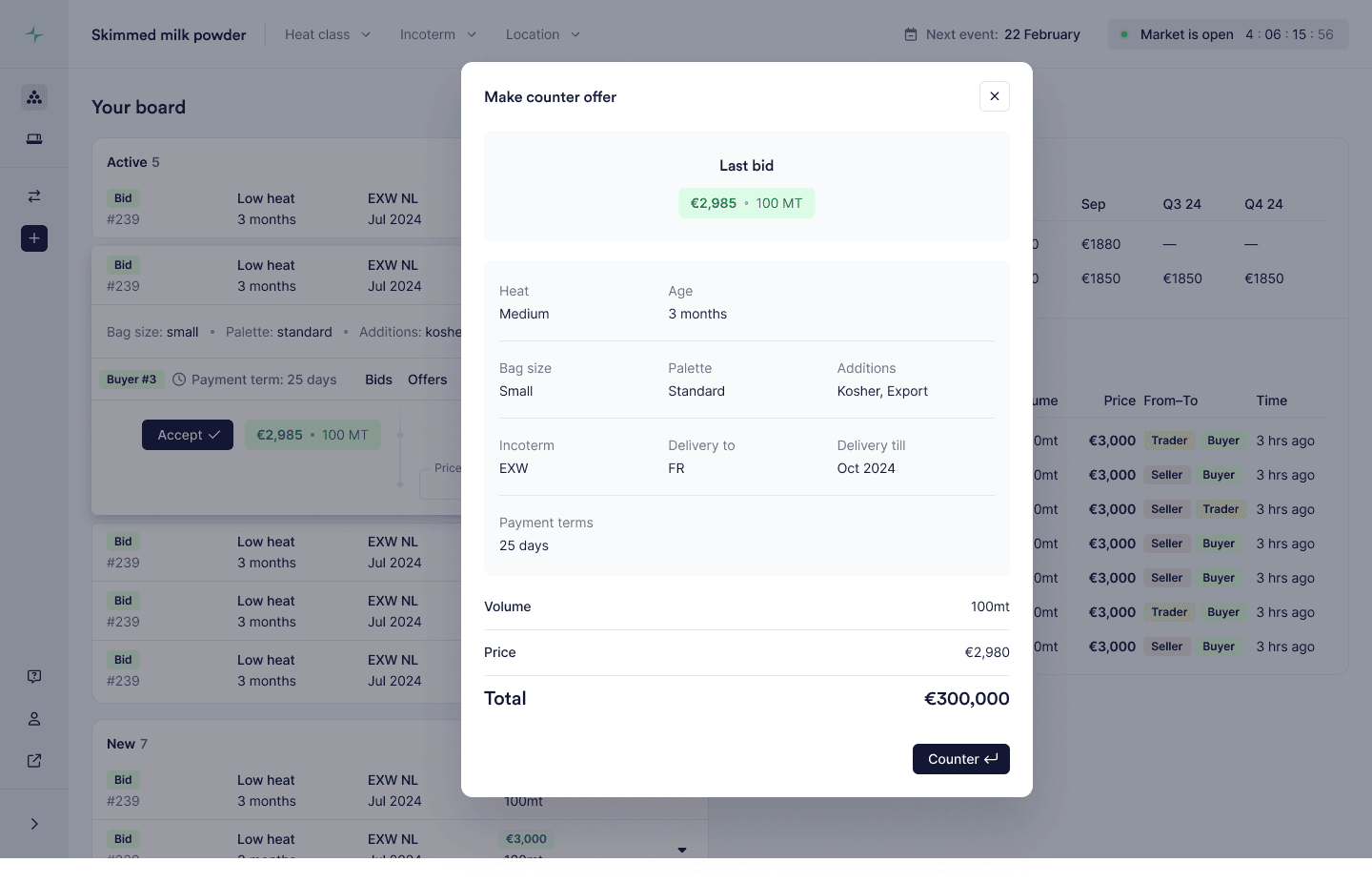 Vesper Marketplace counter offer