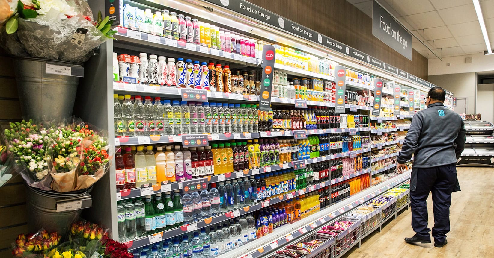 Drinks shelf at Co-op supermarket