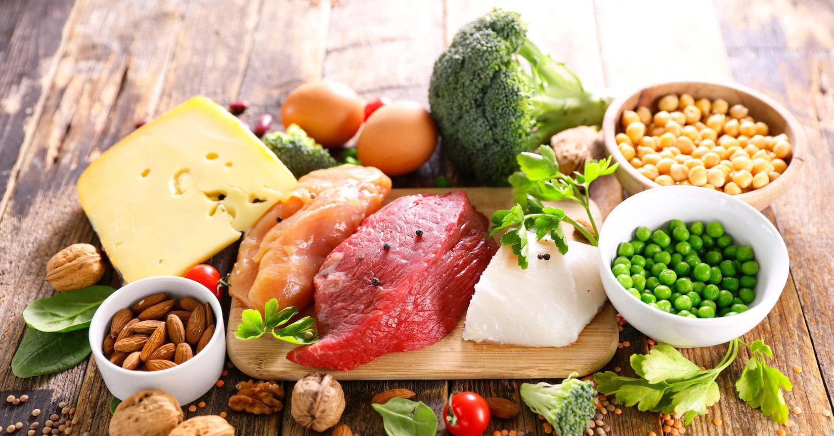 High protein food on a platter