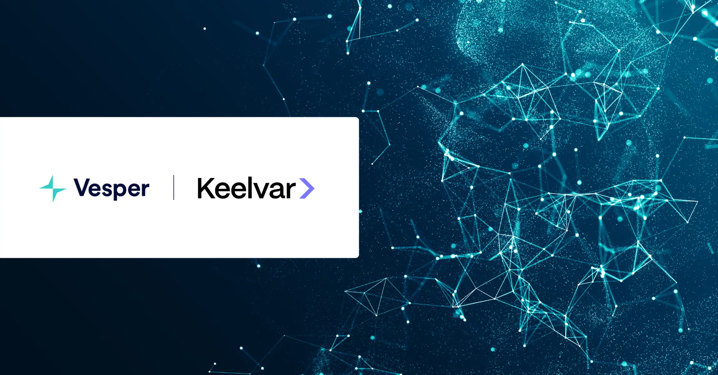 Image showcasing Vesper's partnership with Keelvar, two company logos side by side.