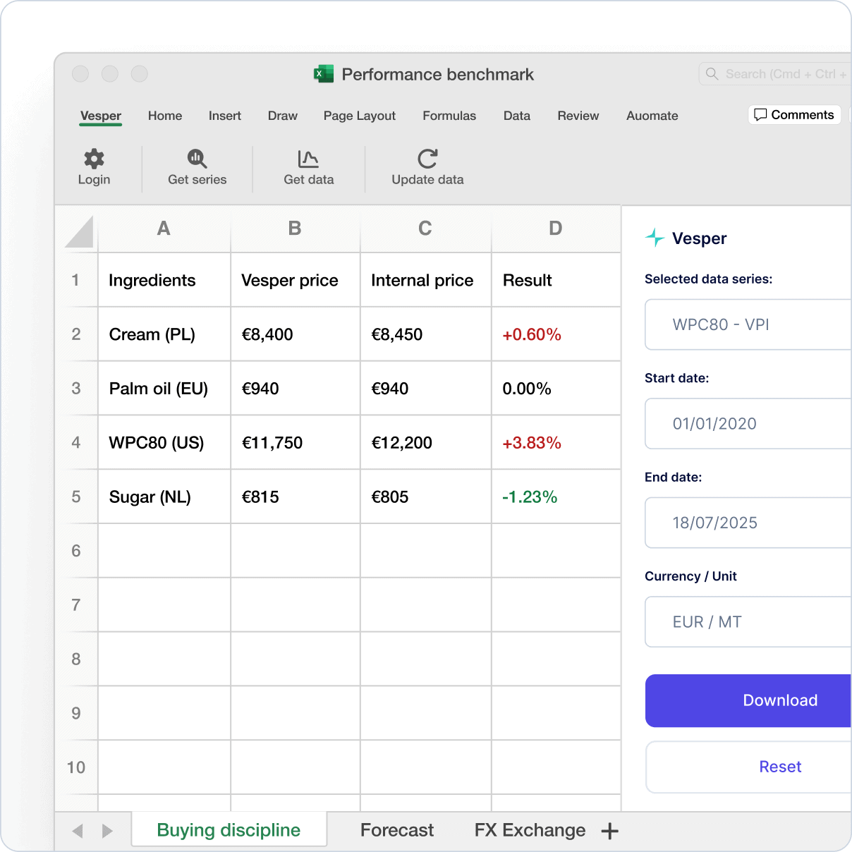 Vesper Excel Plugin Header Image